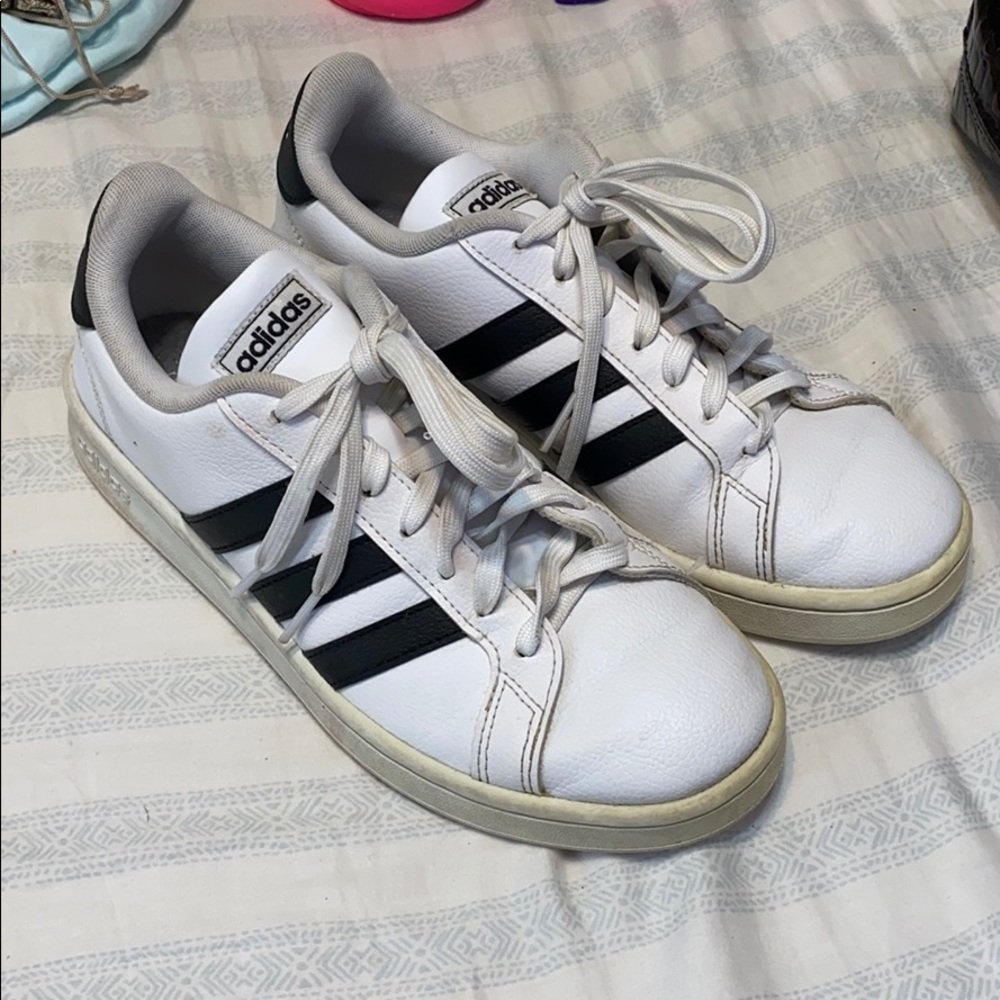 Black adidas cloud foam sneakers